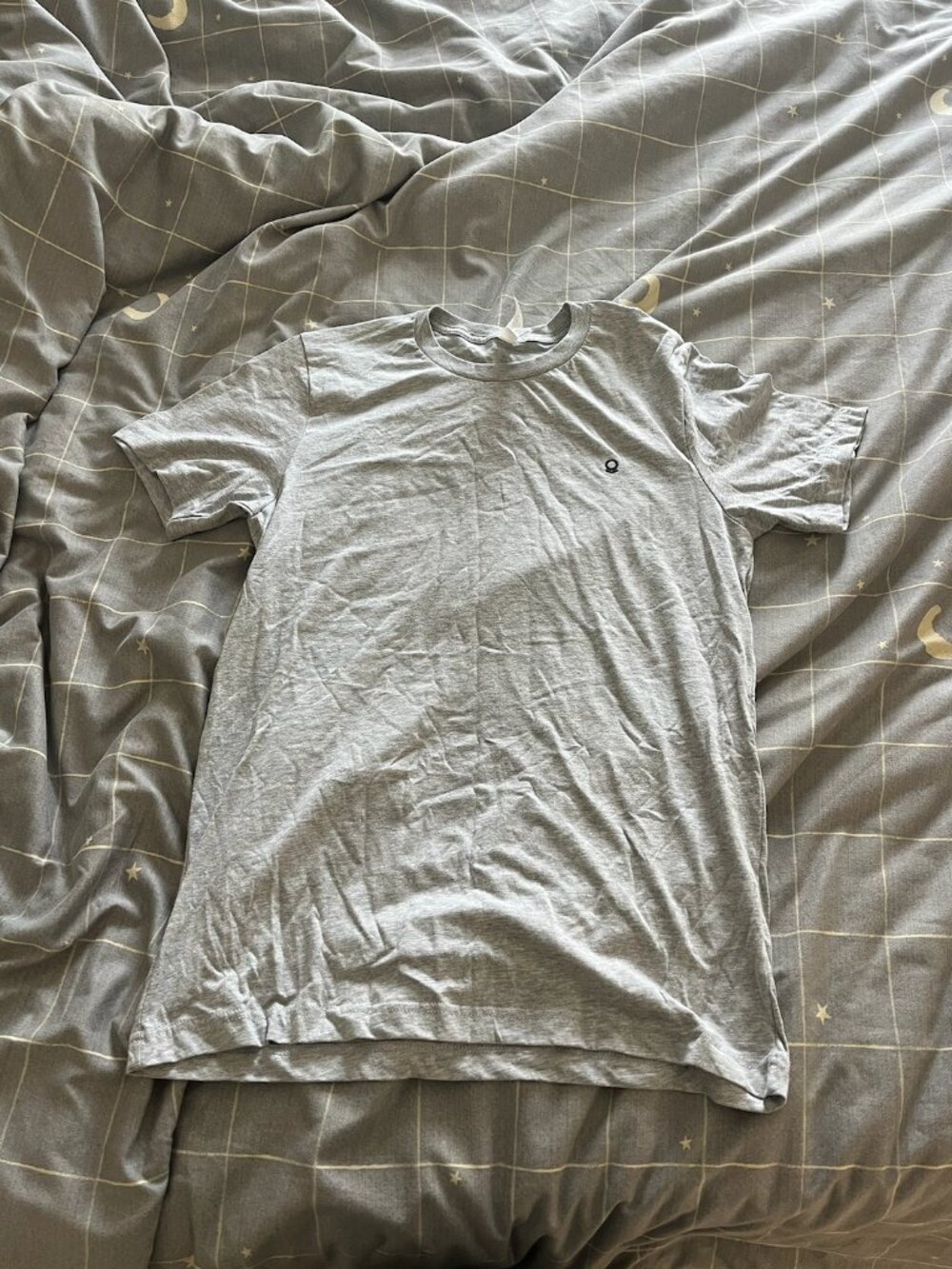 plain canvas light gray crew neck tee t-shirt small